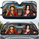Monkey D. Luffy And Boa Hancock Anime One Piece Custom Car Windshield Sunshades