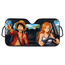 Monkey D. Luffy And Nami Anime One Piece Custom Car Windshield Sunshades