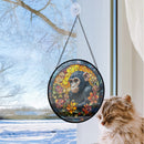 Monkey Round Stained Glass Suncatcher
