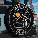 Montana Est.1889 Line Art Car Spare Tire Cover