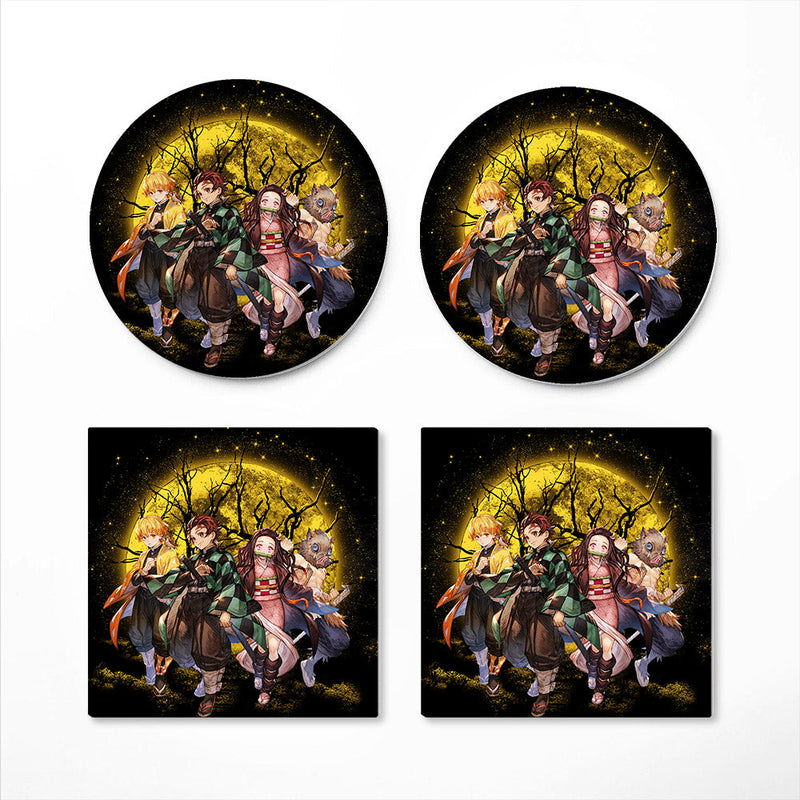 Moon Demonslayer Background 1 Ceramic Decor Coaster - Gift Idea