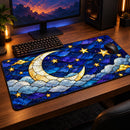 Moon And Star Stained Glass Desk Mat