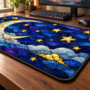 Moon And Star Stained Glass Desk Mat