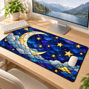Moon And Star Stained Glass Desk Mat