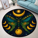 Moon Phase Galaxy Butterfly Carpet Round Rug