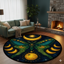 Moon Phase Galaxy Butterfly Carpet Round Rug