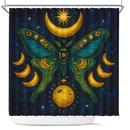Moon Phase Galaxy Butterfly Shower Curtain