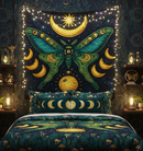 Moon Phase Galaxy Butterfly Quilt Blanket