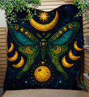 Moon Phase Galaxy Butterfly Quilt Blanket