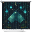 Moon Phase Galaxy Mystic Luna Moth Shower Curtain