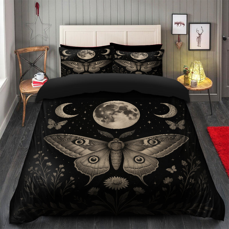 Mystic Moon Phase Moth Bedding Set