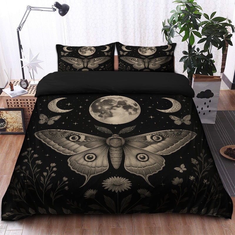 Mystic Moon Phase Moth Bedding Set