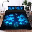Mystic Girl in Mushroom Forest Bedding Set