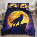 Moon Wolf Galaxy Bedding Set