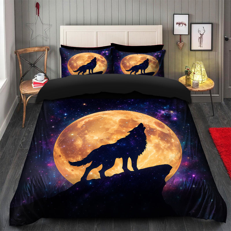 Moon Wolf Galaxy Bedding Set