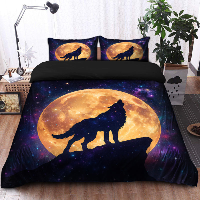 Moon Wolf Galaxy Bedding Set