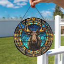 Moose Deer Stained Glass Suncatcher