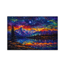 Mountain Sky Stained Glass Jigsaw Puzzle