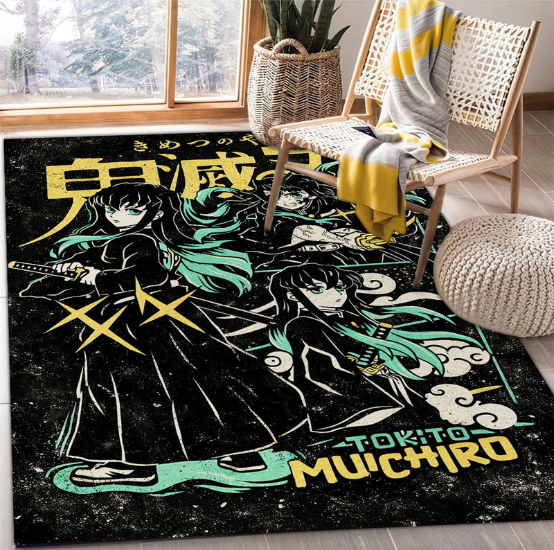 Muichiro Tokito Demon Slayer Anime Rectangular Area Rug