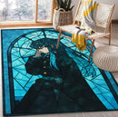Muichiro Demon Slayer Stained Glass Rectangular Area Rug