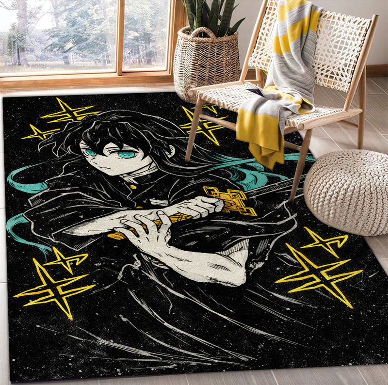 Slayer Custom Rug Muichiro Demon Slayer Rectangular Area Rug