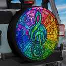 Music Stained Jeep Wheel Cover With Camera Hole