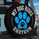 My Dog Rides Shotgun Blue Paw Car Spare Tire Cover