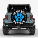 My Dog Rides Shotgun Blue Paw Car Spare Tire Cover
