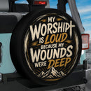 Faith Through the Wounds Car Spare Tire Cover With Camera Hole