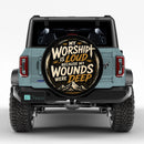 Faith Through the Wounds Car Spare Tire Cover With Camera Hole