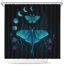 Mystic Luna Moth & Mushrooms Shower Curtain