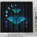 Mystic Luna Moth & Mushrooms Shower Curtain