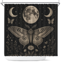 Mystic Moon Phase Moth Shower Curtain