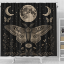 Mystic Moon Phase Moth Shower Curtain