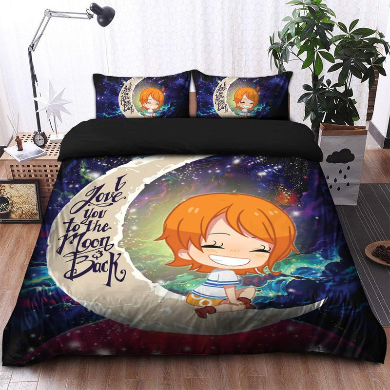 Nami One Piece Love You To The Moon Galaxy Bedding Set Duvet Cover And 2 Pillowcases Nearkii