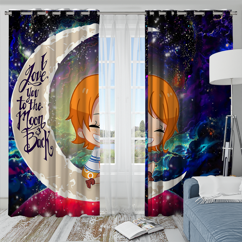 Nami One Piece Love You To The Moon Galaxy Window Curtain