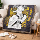 Nanami Jujutsu Kaisen Japanese Typography Woven Throw Blanket