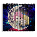 Natsu Fairy Tail Anime Love You To The Moon Galaxy Window Curtain
