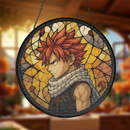 Natsu Dragneel Fairy Tail Anime Stained Glass Suncatcher