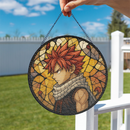 Natsu Dragneel Fairy Tail Anime Stained Glass Suncatcher