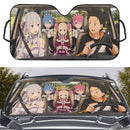 Natsuki x Emilia x Beatrice x Rem and Ram Rezero Car Auto Sunshades