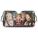 Natsuki x Emilia x Beatrice x Rem and Ram Rezero Car Auto Sunshades