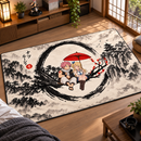 Natsu x Lucy Japan Ink Style Rectangular Area Rug