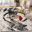 Natsu x Lucy Japan Ink Style Rectangular Area Rug