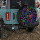 Neon Ocean Pattern Jeep Wheel Cover With Camera Hole