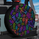 Neon Ocean Pattern Jeep Wheel Cover With Camera Hole