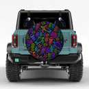 Neon Ocean Pattern Jeep Wheel Cover With Camera Hole