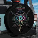 Neon Eye With UFO And Lightning Bolt Jeep Car Spare Tire Cover