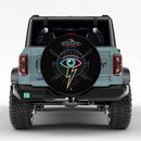 Neon Eye With UFO And Lightning Bolt Jeep Car Spare Tire Cover
