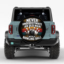 Never Underestimate An Old Man With A Bowling Ball Car Spare Tire Cover